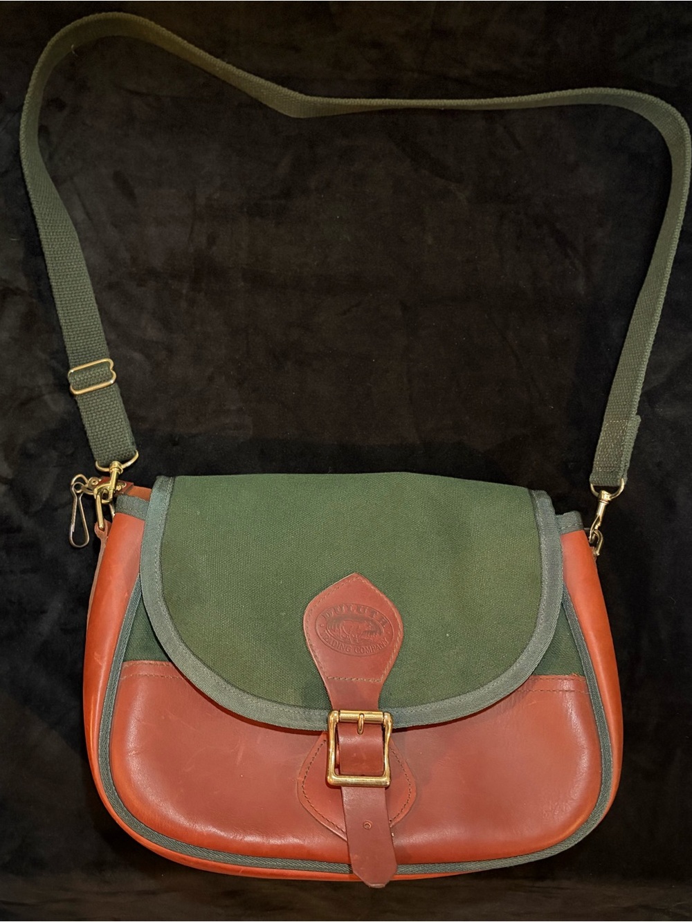 Duluth Trading Co Made in USA Canvas Leather Crossbody Messenger Bag NWOT